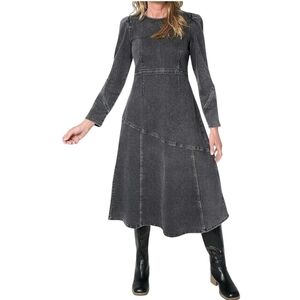 Peace Love World Charcoal Long Sleeve Dress Size Xs